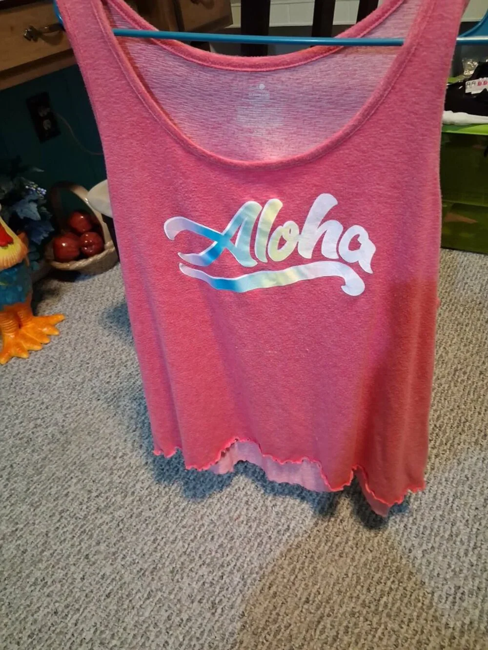 Woman's set of 3 tank tops pink, turquoise and charcoal grey 3X